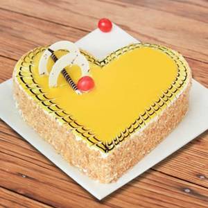 Mango Delight Cake Heart Shape Cake