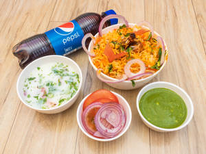 Chicken Tandoori Biryani (Half) + Pepsi (250 Ml)