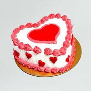 Strawberry heart shape cake-675 gms (with egg)