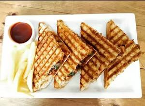 Veg Cheese Grilled Sandwich With Chips