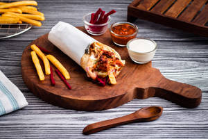Pav Schezwan Chicken Shawarma