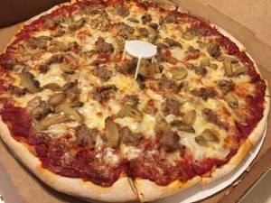 Cheese sausage pizza