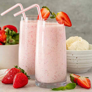 Fresh Strawberry Fruit Milkshake