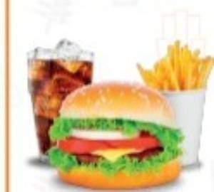 Veg Burger , Regular Fries & Beverage Tin Combo