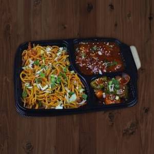 Noodles + veg manchurian + chilli paneer                                                   
