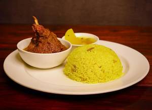 Mutton Kosha, Basanti Pulao, Chaatni [ 2 Piece Mutton ]