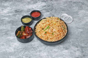 Egg Fried Rice  With Yummy Chilly Chicken