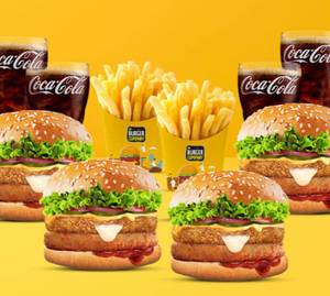4 All American Chicken Supreme Burger + 2 Salted Fries + 4 Pepsi (250Ml)