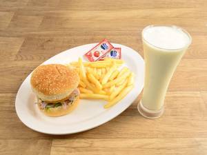 Chicken Burger + French Fries +beverage