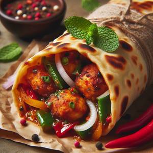 Chilli Garlic Chicken Schezwan Roll