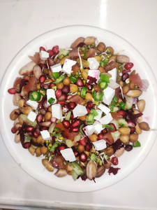 Paneer with badam sprouts bhel