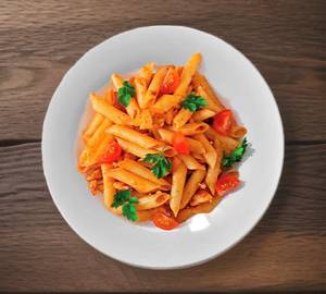 Veg  Penne Pasta In Red Sauce With Garlic Toast [ 2 Slices ]