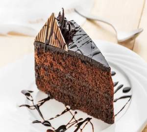 Dark Chocolate Truffle Cake Slice