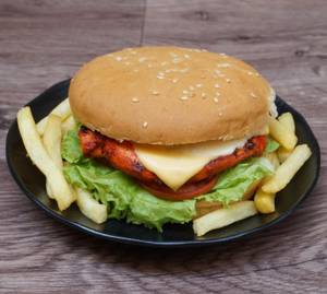 Spicy paneer burger