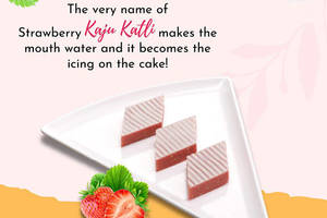 Strawberry Kaju Katli