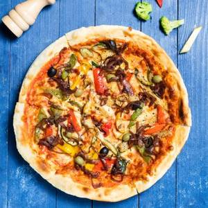 Grilled Vegetable , Peppers ,Olives Caramelized Onions Pizza