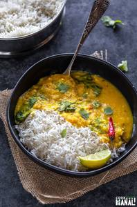 Yellow dal with plen rice