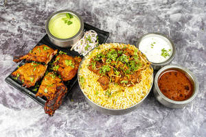 Spl Chicken Biryani With Tandoori Chicken Half