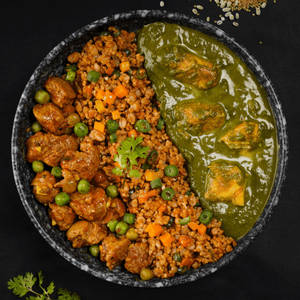 Palak Chicken, Soya Matar & Millet pulao