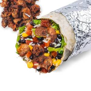 Vegan Crispy Mushroom Burrito - includes Guacamole