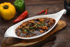 Wok Fried Szechuan Chicken, Sun Dried Chili, Bamboo Shoots