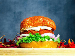 Hot and Spicy Veg  Burger