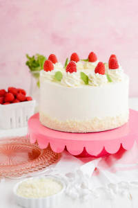 Eggless Raspberry Cake 