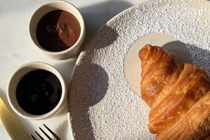 Butter Croissant With Blueberry Compote & Nutella