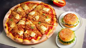 2 Peppy Paneer Pizza (7 Inches) + 2 Veg Burgur