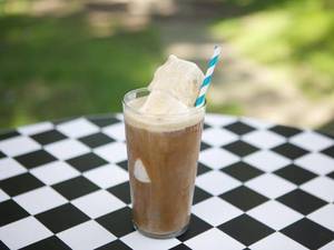 Cold coffee with ice cream