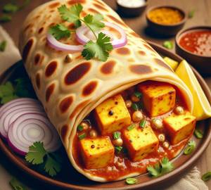 Double Chilli Garlic Paneer Schezwan Roll