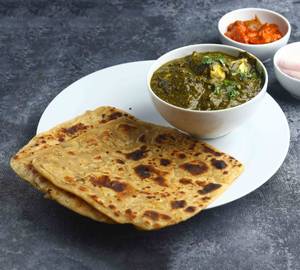 2 Plain Parantha & Palak Paneer