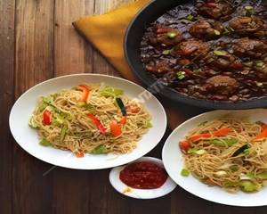 Veg manchurian noodles                                                                                     