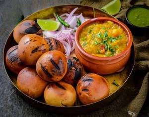 Litti [ Sattu ] With Aloo-Baingan Mix Chokha