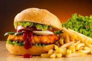 Veg burger with french fries
