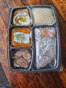 Bengali Thali...matar Paneer +chaap Grevy +rice+4 Roti+salad