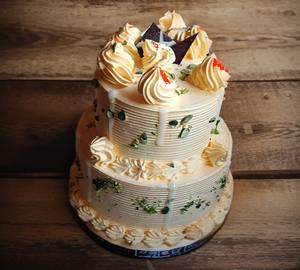 Double Decker Butterscotch Pista Flavor Cake ( 1.125 Grms)