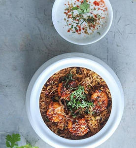 Awadhi Prawns Biryani