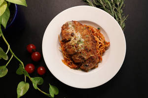 Chicken Parmigiana  With Spaghetti Pomodoro