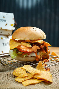 Nacho Salsa Veggie Burger