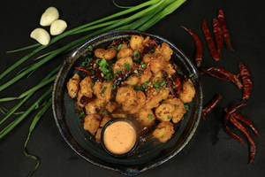 Dry Red Chili And Burnt Garlic Shrimp