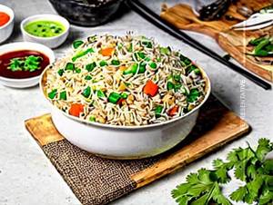 Veg Burnt Garlic Fried Rice