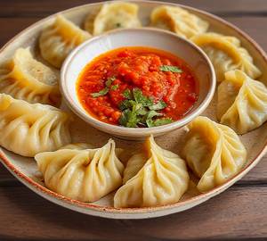 Veg steamed momos [5 pieces]