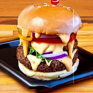 Grilled cheesy fries burger 