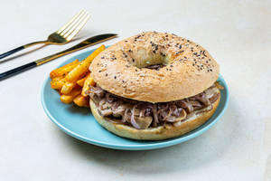 Caramelised Onion & Mushroom Bagel