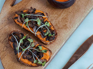 Harissa Hummus Mushroom Sourdough Toast