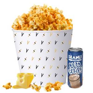 Large Popcorn Cheese & Classic Cold Coffee