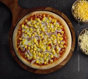 Corn and cheese pizza