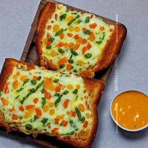 Cheese garlic veg bread butter