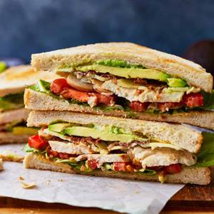 Fried chicken club sandwich